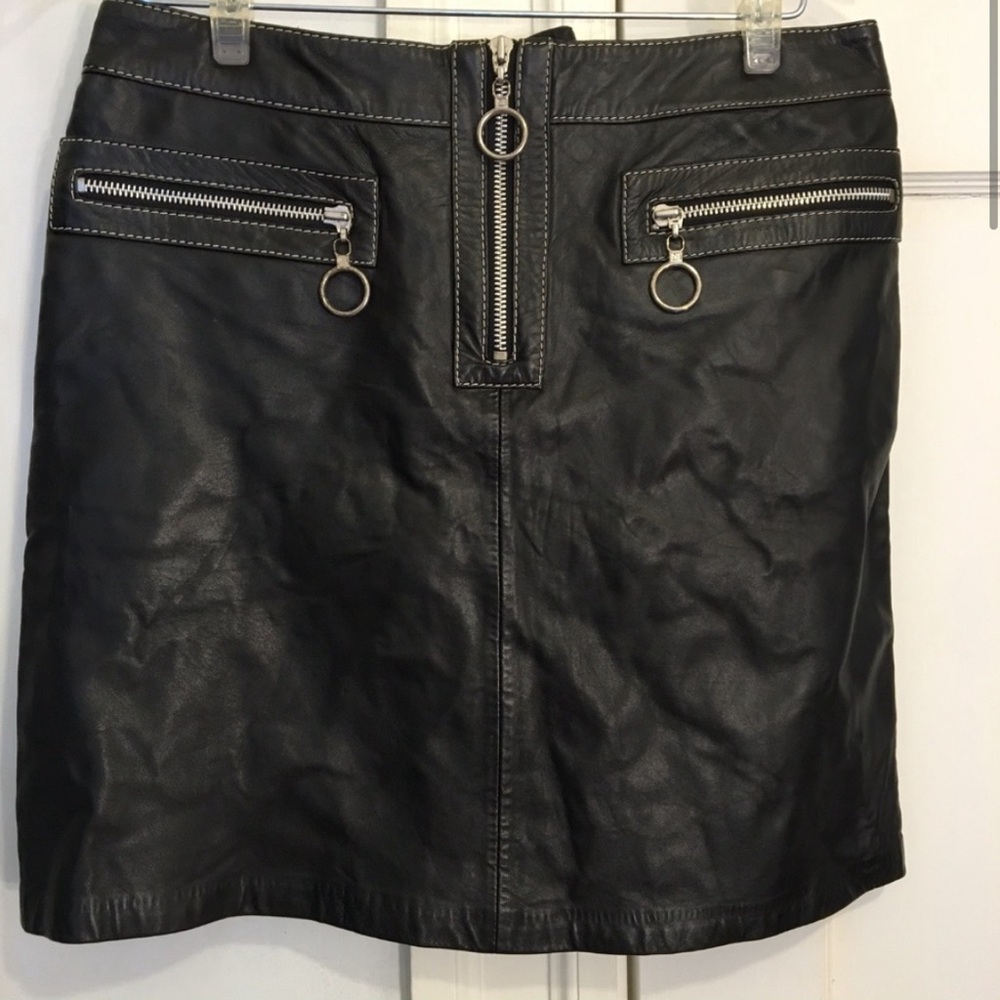 NWOT Michael Kors Leather Mini Skirt